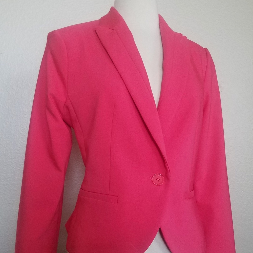 Pink Single Button Blazer